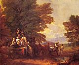 Thomas Gainsborough Famous Paintings - The Harvest Wagon